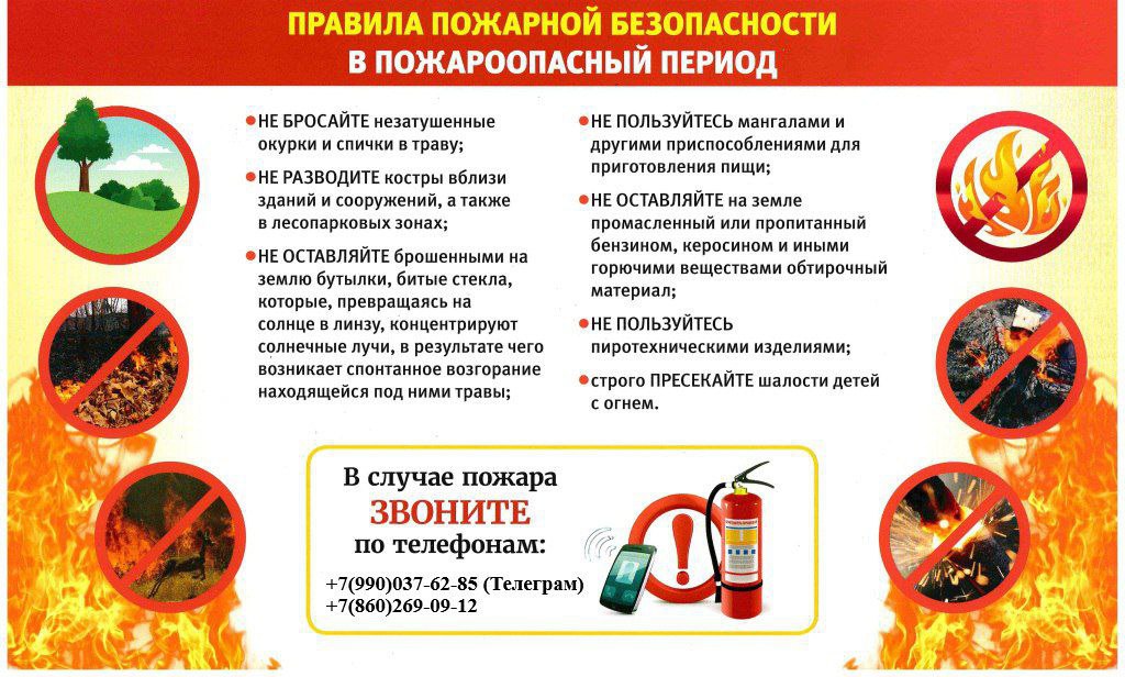 Правила пожарной безопасности в пожароопасный период.